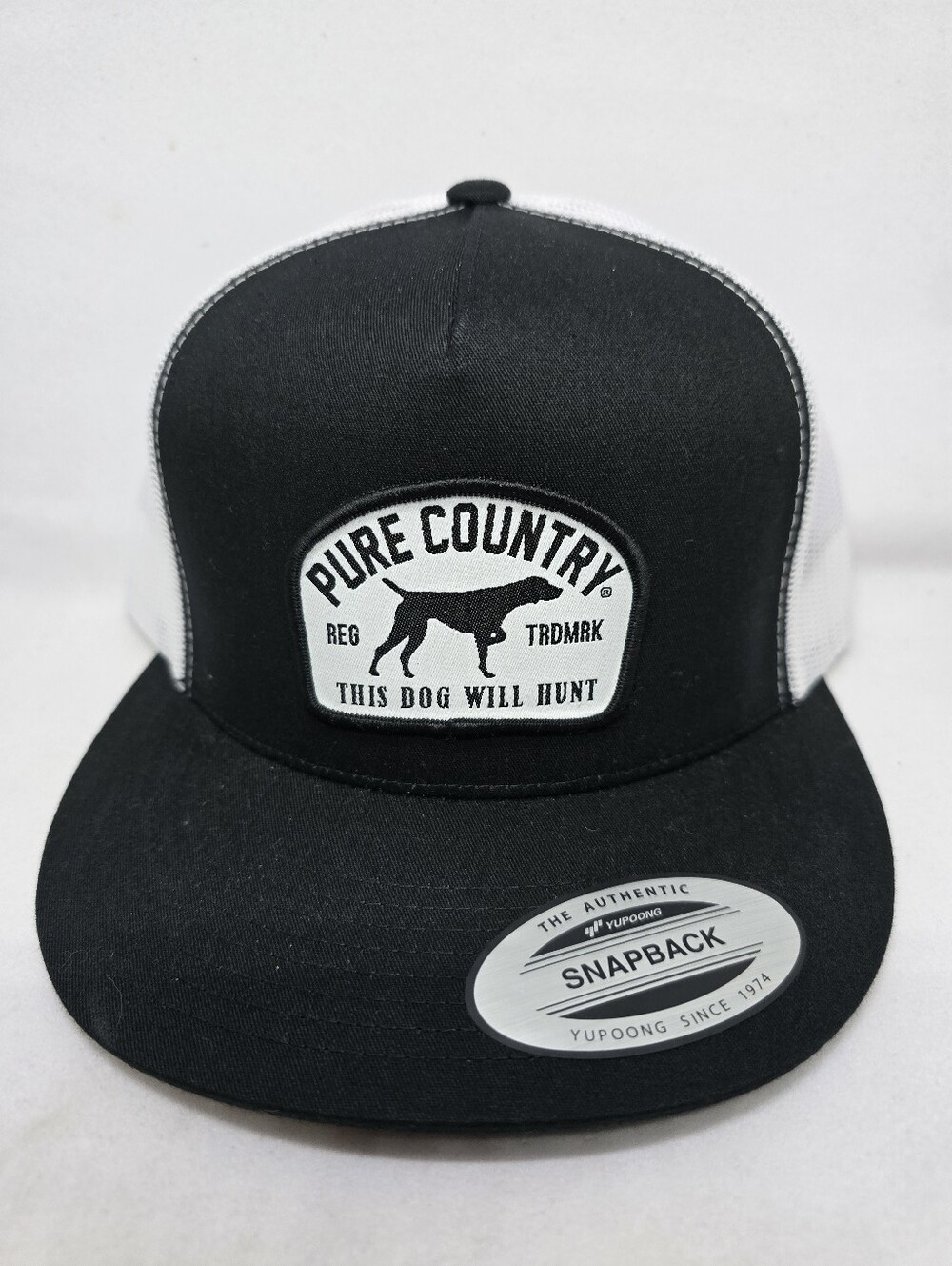 🐕 Pure Country This Dog Will Hunt Trucker Hat Black White Snapback Hunting Dog